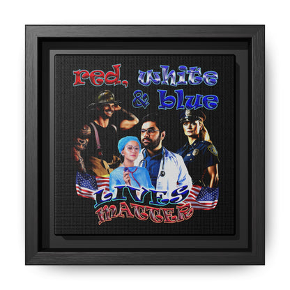 rw&b lives matter - framed canvas art (black)
