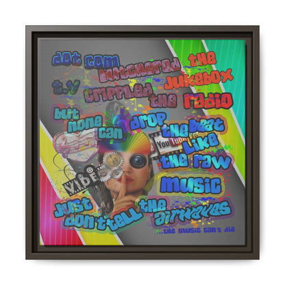 drop the beat - framed canvas art (rainbow split)