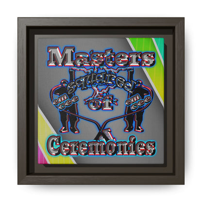 em cee squared - framed canvas art (rainbow split)