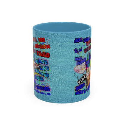 drop the beat - Accent Mug (faded blue)