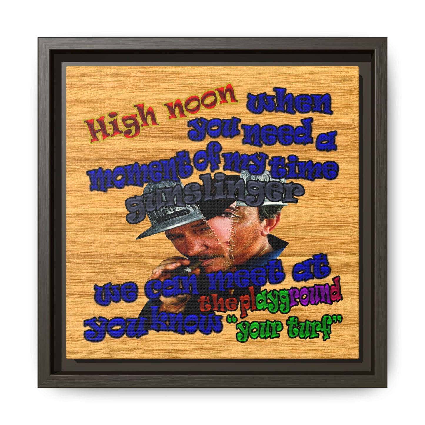 high noon - framed canvas art (butterscotch wood finish)