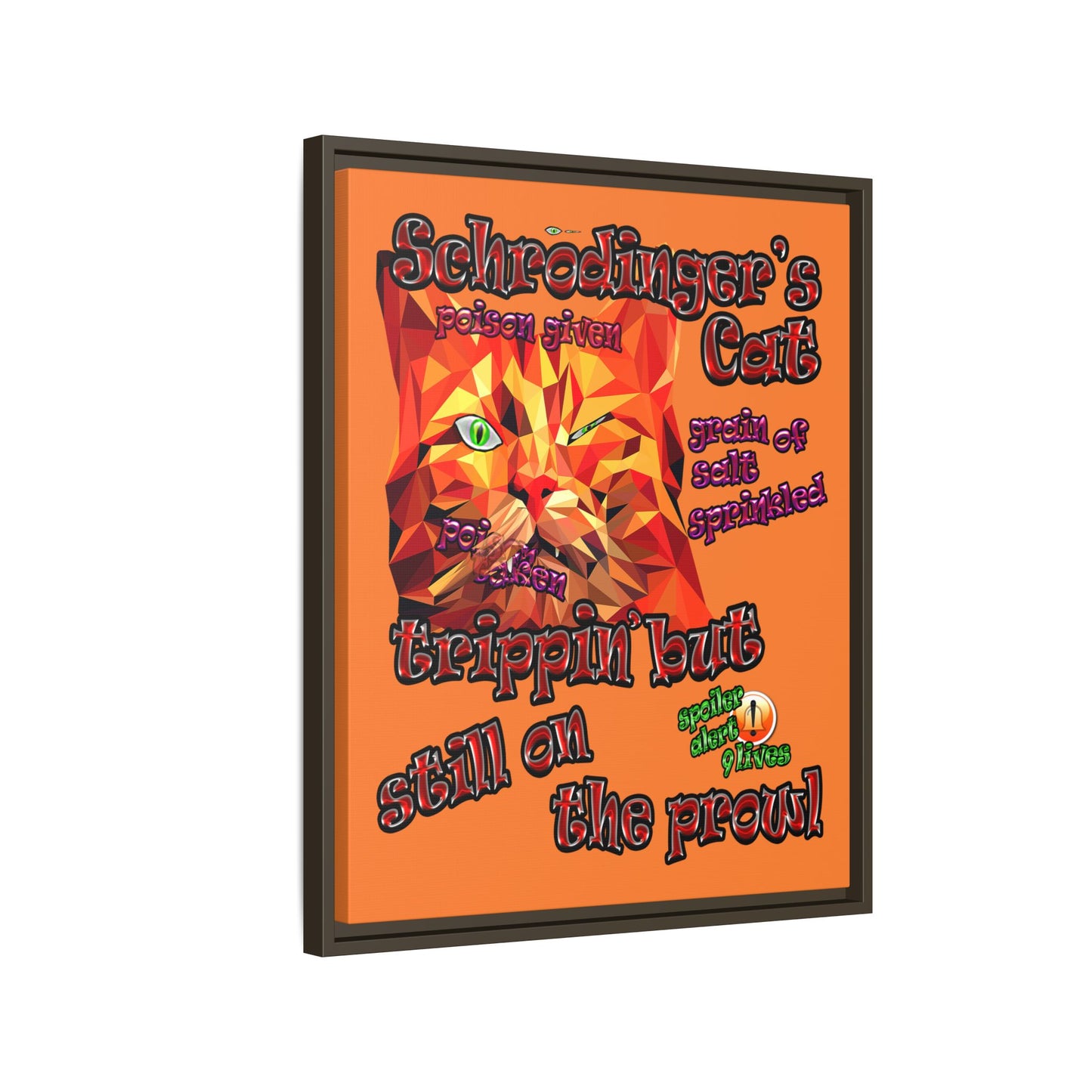 schrodinger's cat - framed canvas art (crusta)