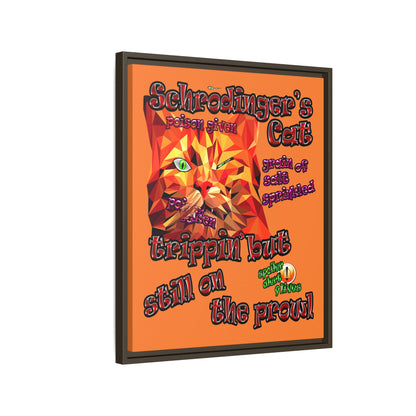 schrodinger's cat - framed canvas art (crusta)