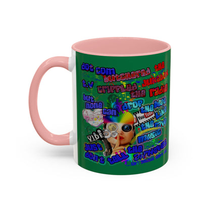 drop the beat - Accent Mug (dark green)