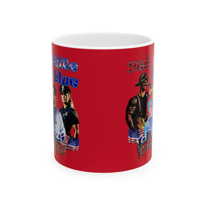 rw&b lives matter - White Mug (dark red)