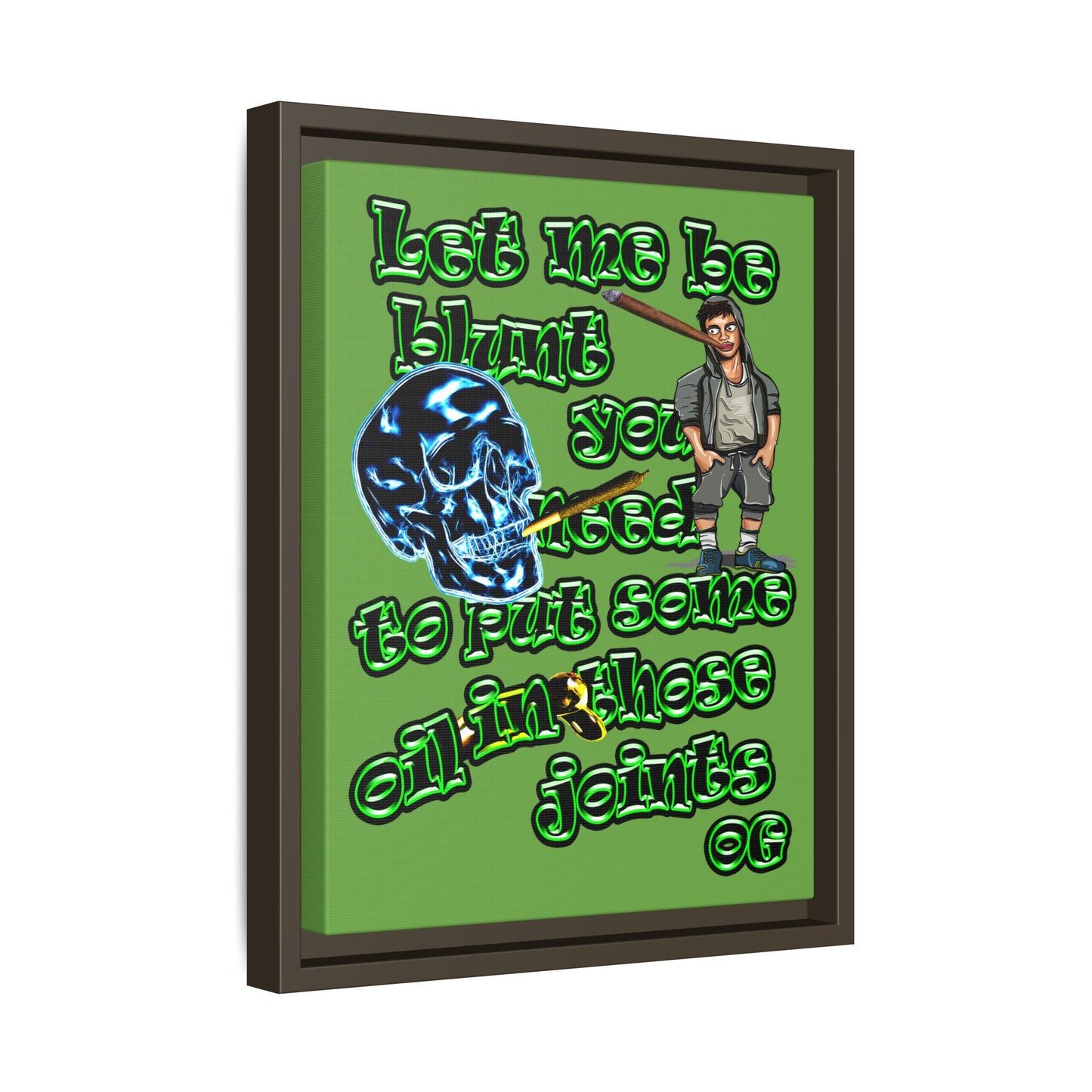 og - framed canvas art (green)
