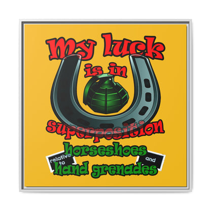my luck - framed canvas art (yellow)