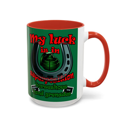 my luck - Accent Mug (dark green)