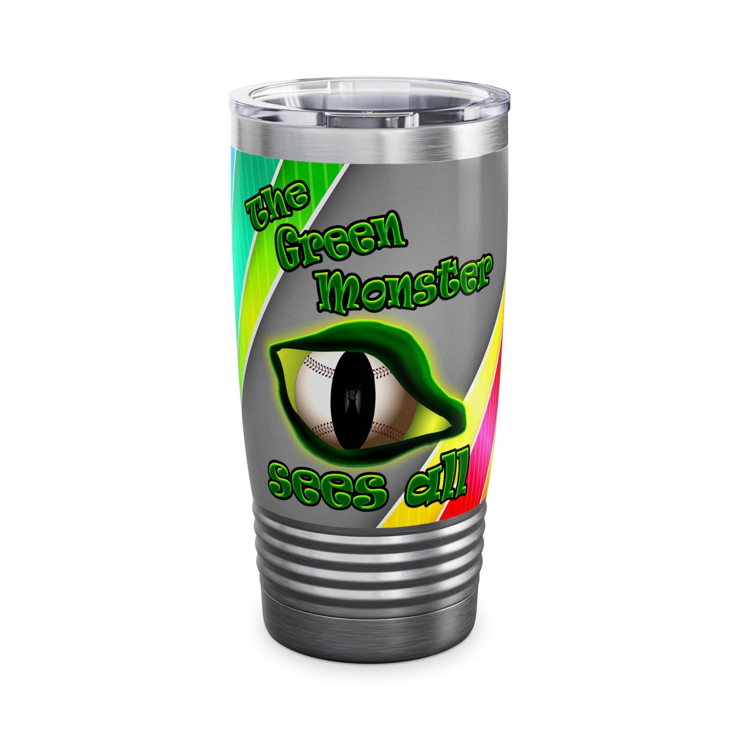 green monster - Ringneck Tumbler, 20oz (rainbow split)
