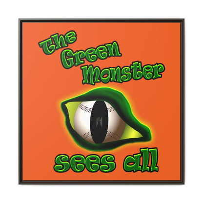 green monster - framed canvas art (orange)
