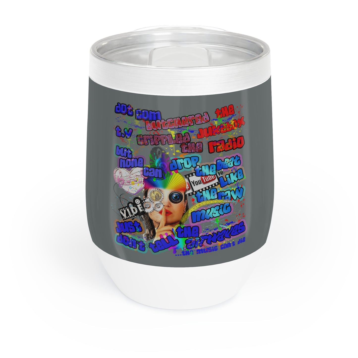 drop the beat - Chill Wine Tumbler (dark grey)