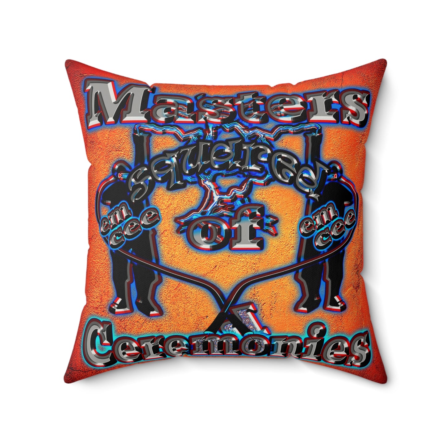 em cee squared - Faux Suede Square Pillow - (burnt orange)