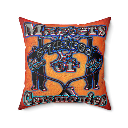 em cee squared - Faux Suede Square Pillow - (burnt orange)