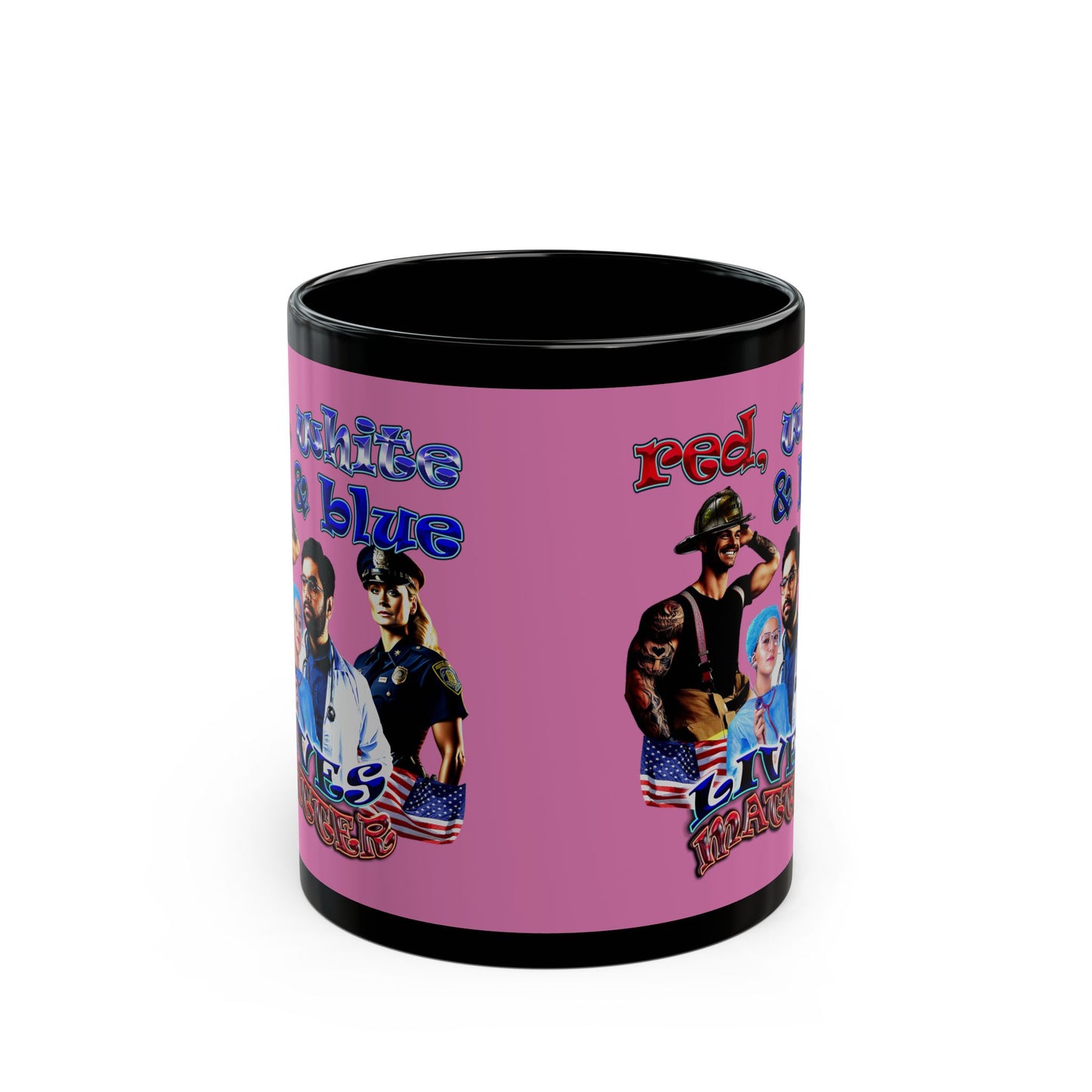 rw&b lives matter - Black Mug (light pink)