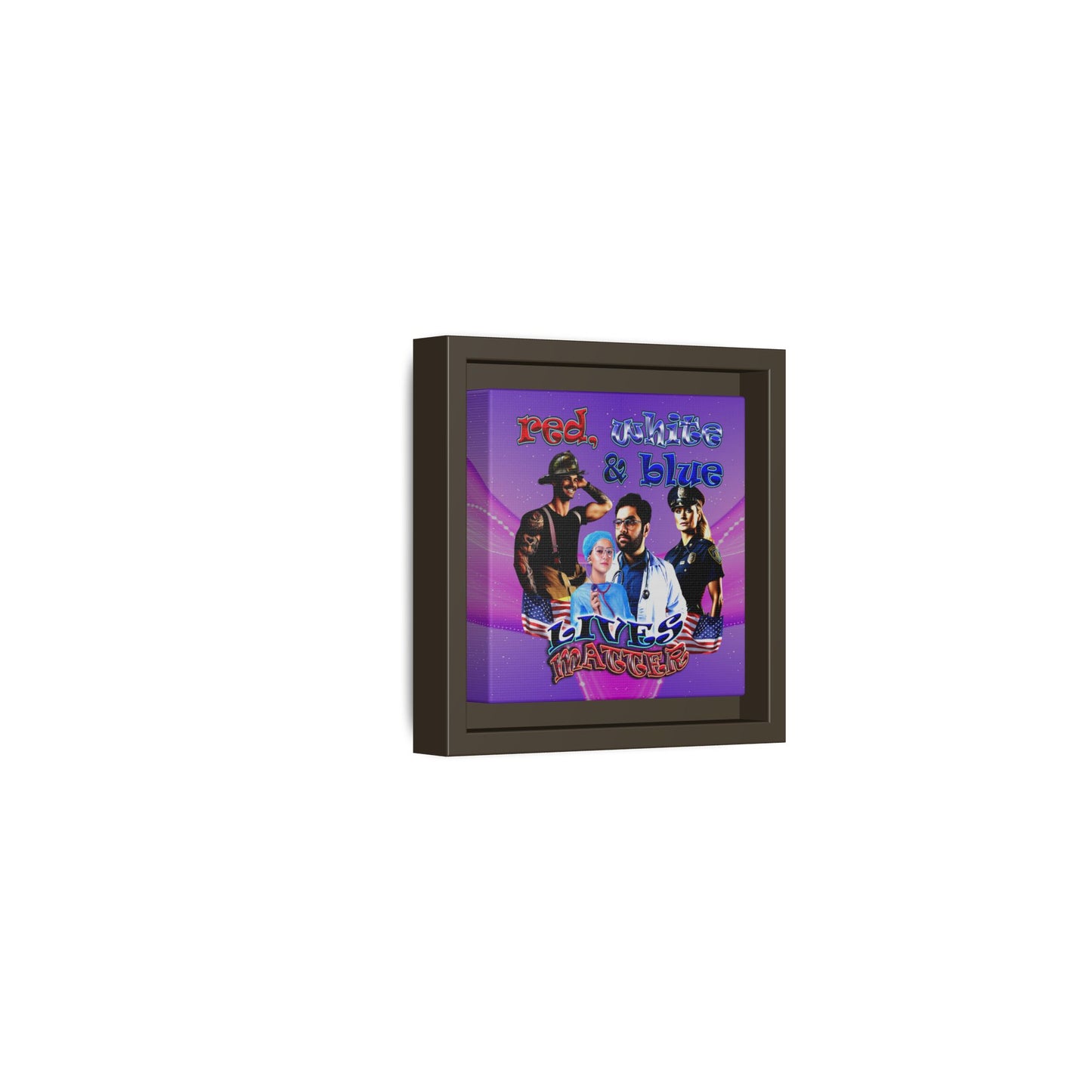rw&b lives matter - framed canvas art (purple-pink wave)