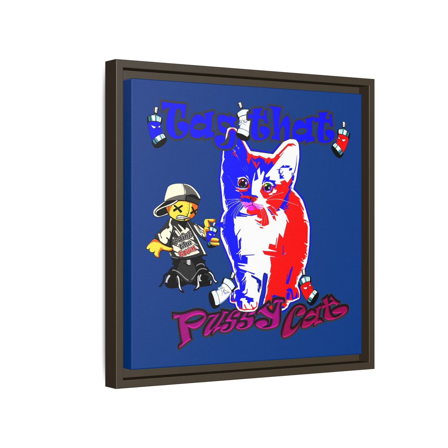 tag that - framed canvas art (dark blue)
