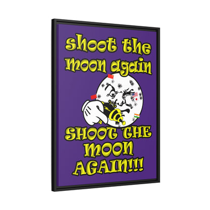 shoot the moon again - framed canvas art (purple)