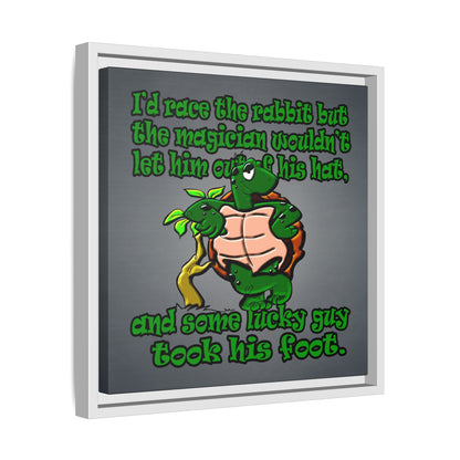 turtle race - framed canvas art (grey-light grey)