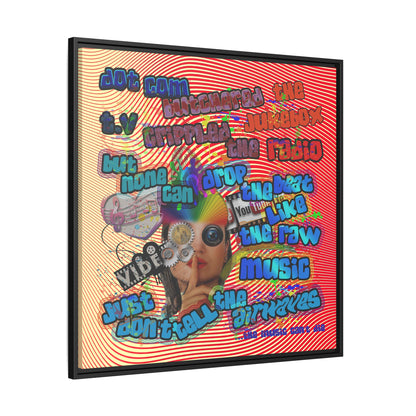 drop the beat - framed canvas art (yellow-orange wave)