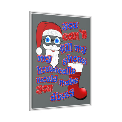 santa's shoes - framed canvas art (dark grey)