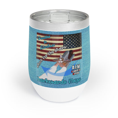 shoot for the stars - Chill Wine Tumbler (faded blue)