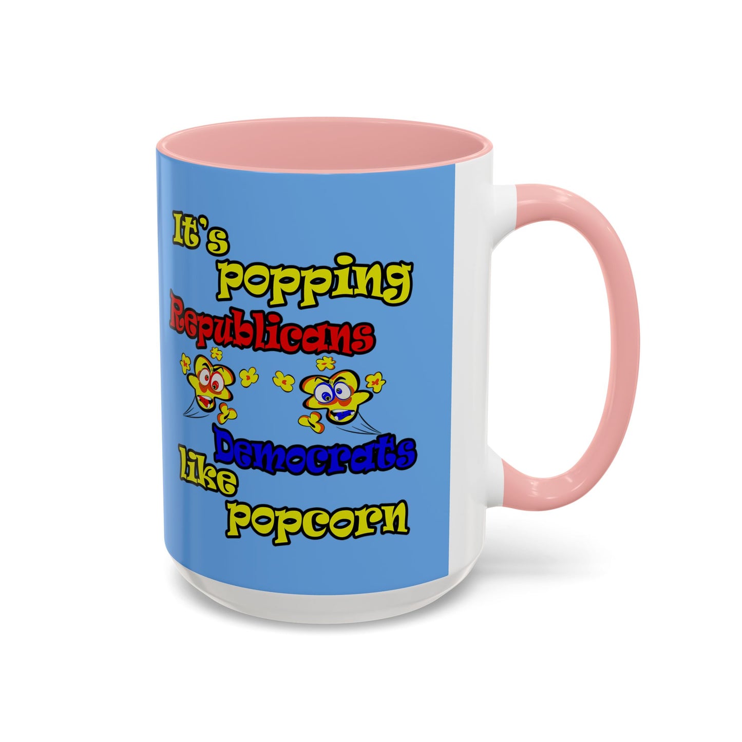 popping like popcorn - Accent Mug (light blue)