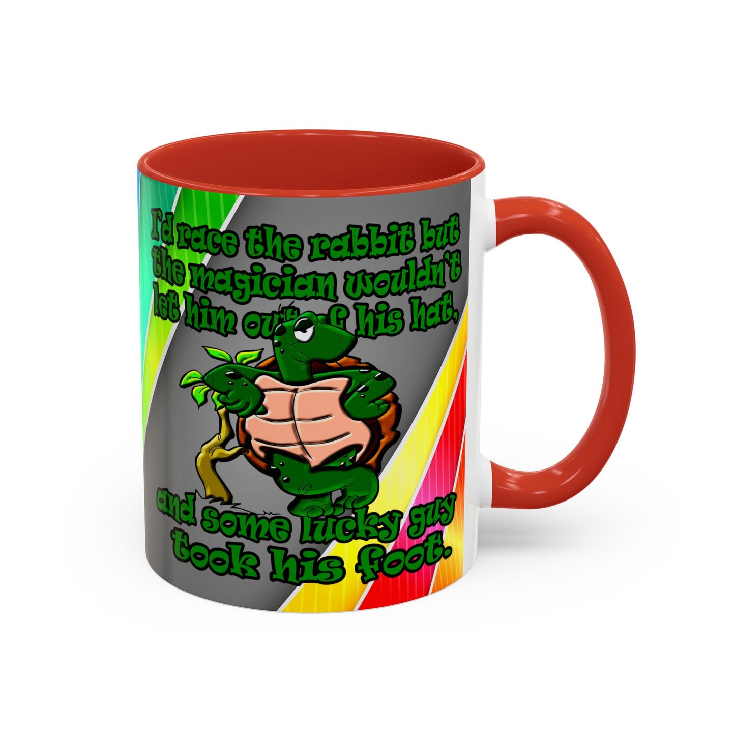 turtle race - Accent Mug (rainbow split)