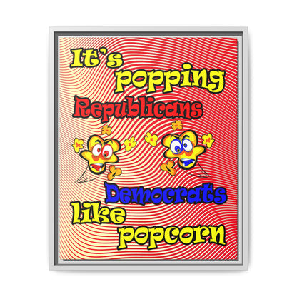 popping like popcorn - framed canvas art (yellow-orange wave)