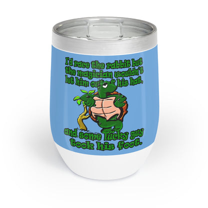 turtle race - Chill Wine Tumbler (light blue)