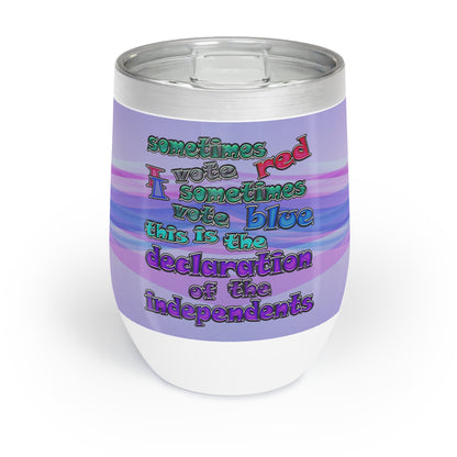 declaration of the independents - Chill Wine Tumbler (light blue-pink wave)