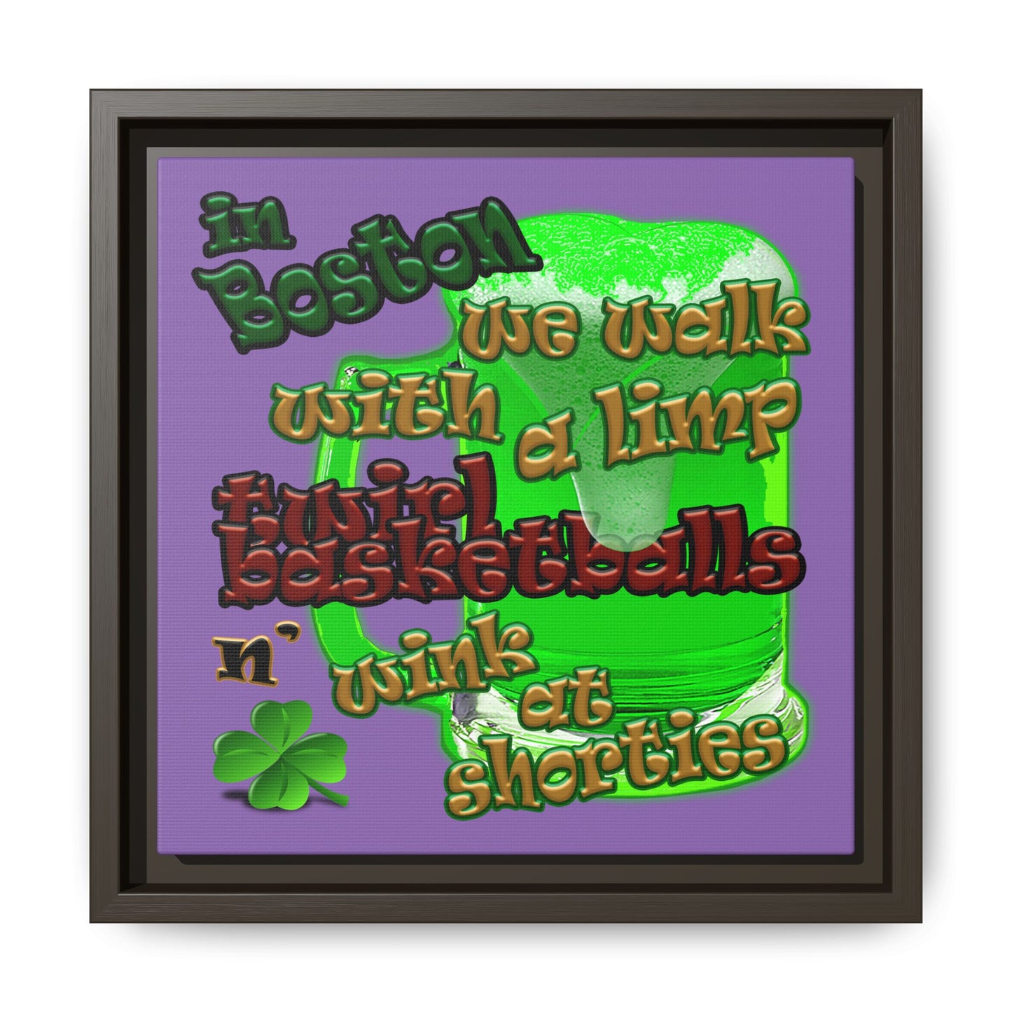 celtics logo - framed canvas art (light purple)