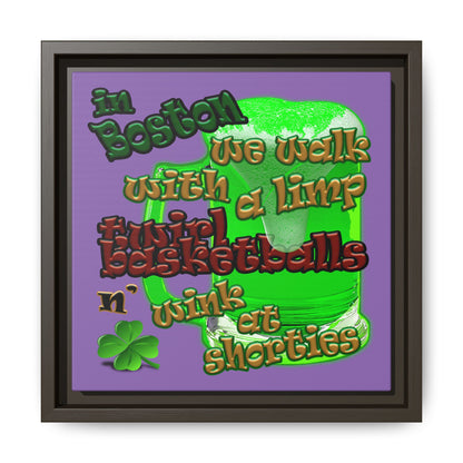 celtics logo - framed canvas art (light purple)