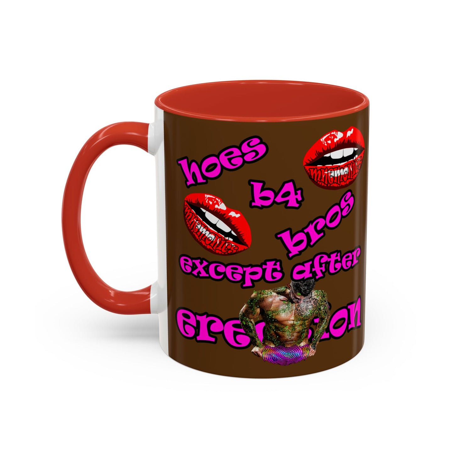 hoes b4 bros - Accent Mug (brown)