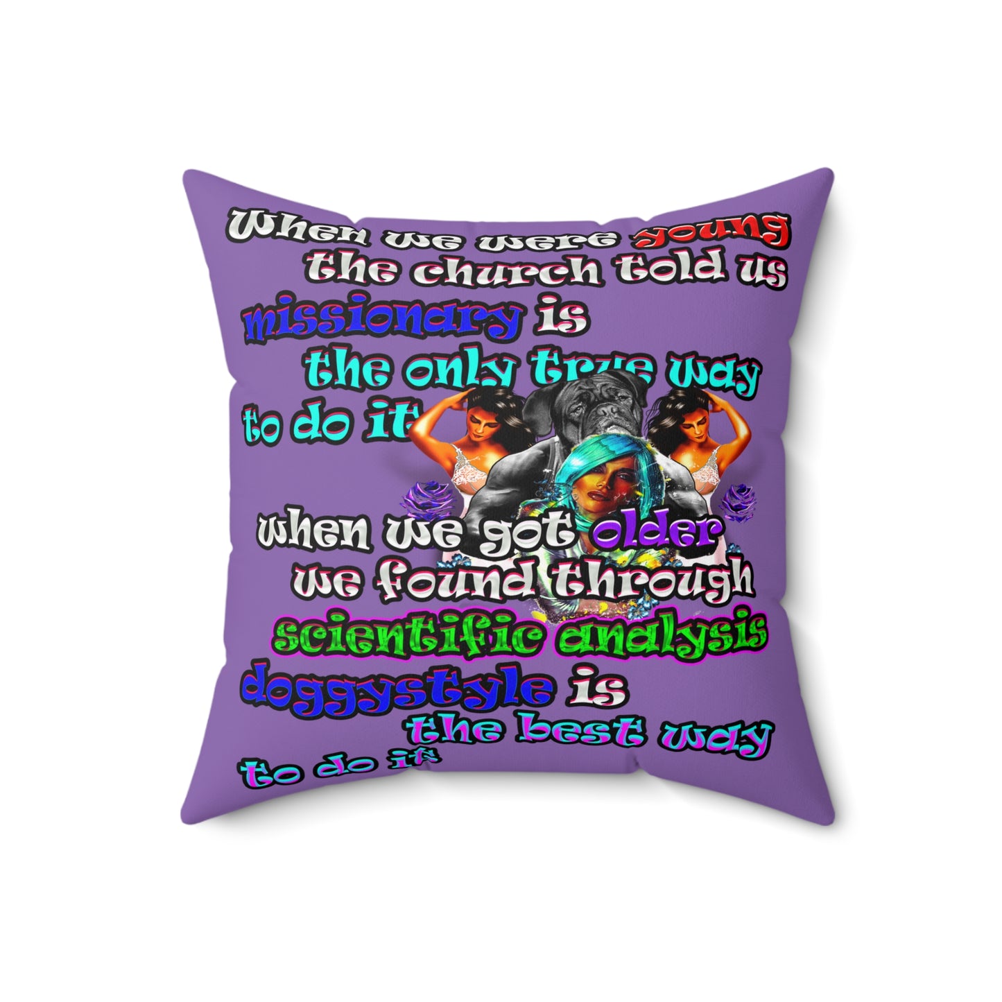 doggystyle - Spun Polyester Square Pillow - (light purple)