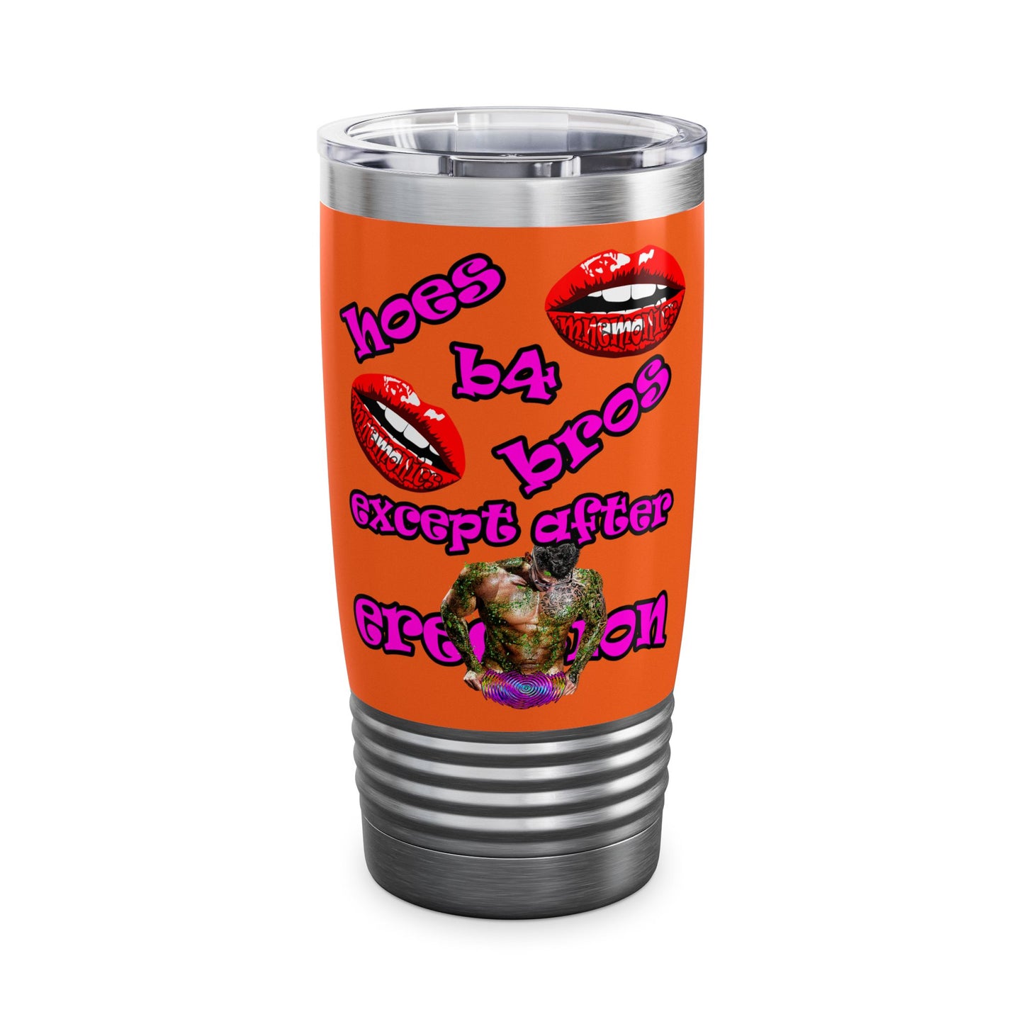 hoes b4 bros - Ringneck Tumbler, 20oz (orange)