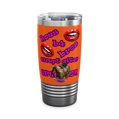 hoes b4 bros - Ringneck Tumbler, 20oz (orange)