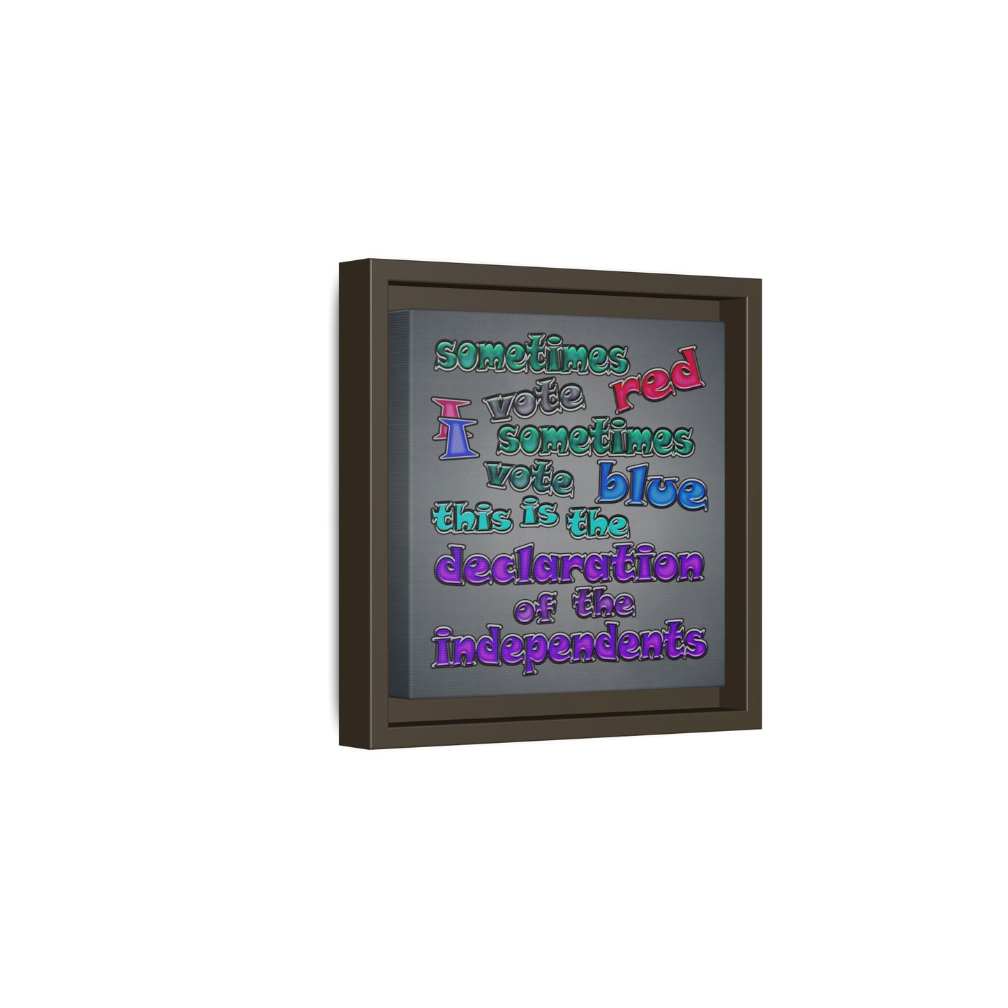 declaration of the independents - framed canvas art (grey-light grey)