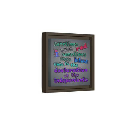 declaration of the independents - framed canvas art (grey-light grey)