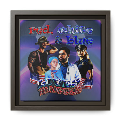 rw&b lives matter - framed canvas art (grey-pink wave)