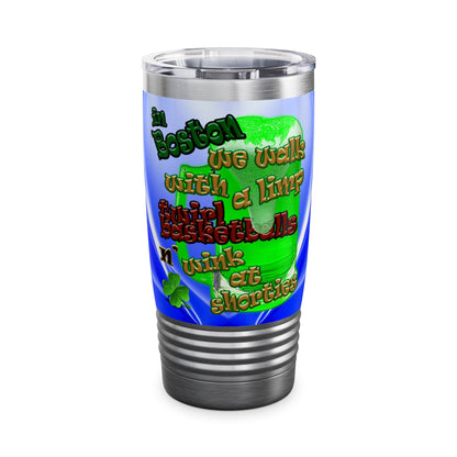 celtics logo - Ringneck Tumbler, 20oz (blue-white wave)