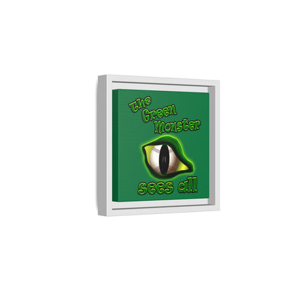 green monster - framed canvas art (dark green)