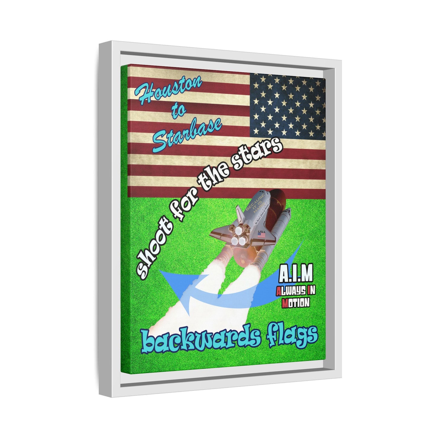 shoot for the stars - framed canvas art (green turf)