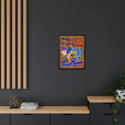 drop the beat - framed canvas art (brown papyrus)