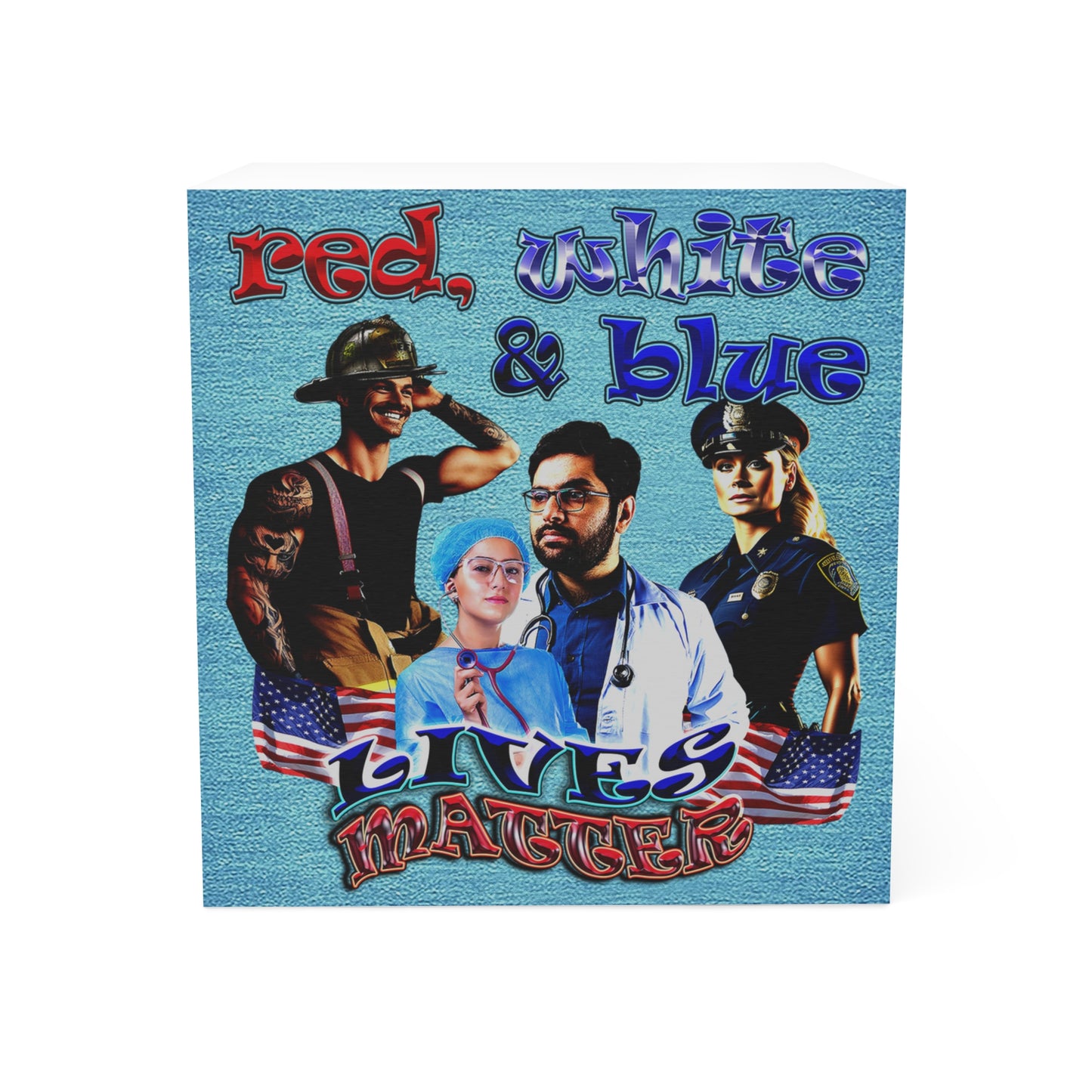 rw&b lives matter - note cube (faded blue)