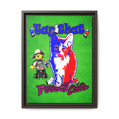 tag that - framed canvas art (green turf)