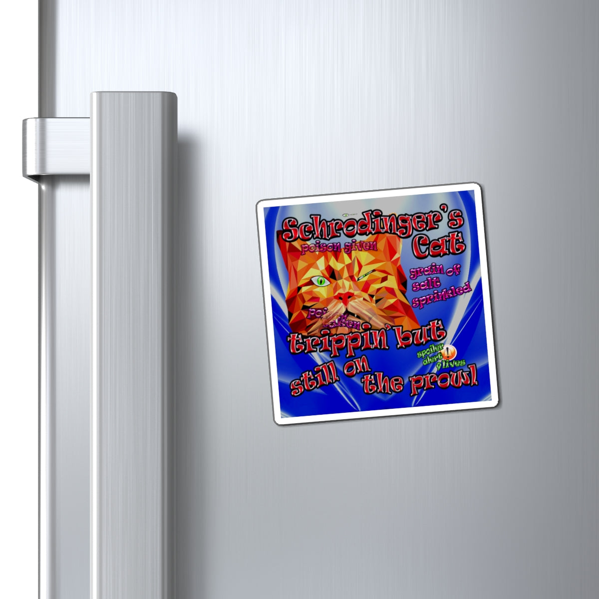 schrodinger's cat - Magnets - (blue-white wave)