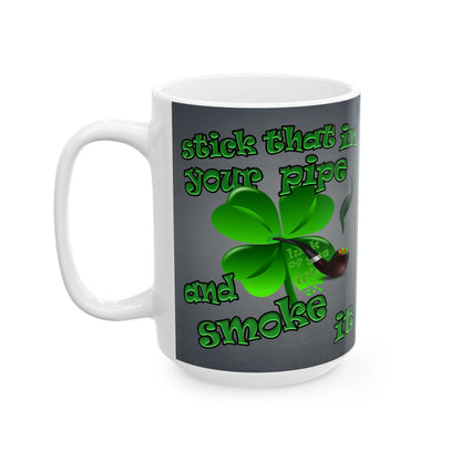 celtics logo - White Mug (grey-light grey)