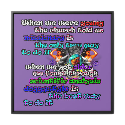 doggystyle - framed canvas art (light purple)