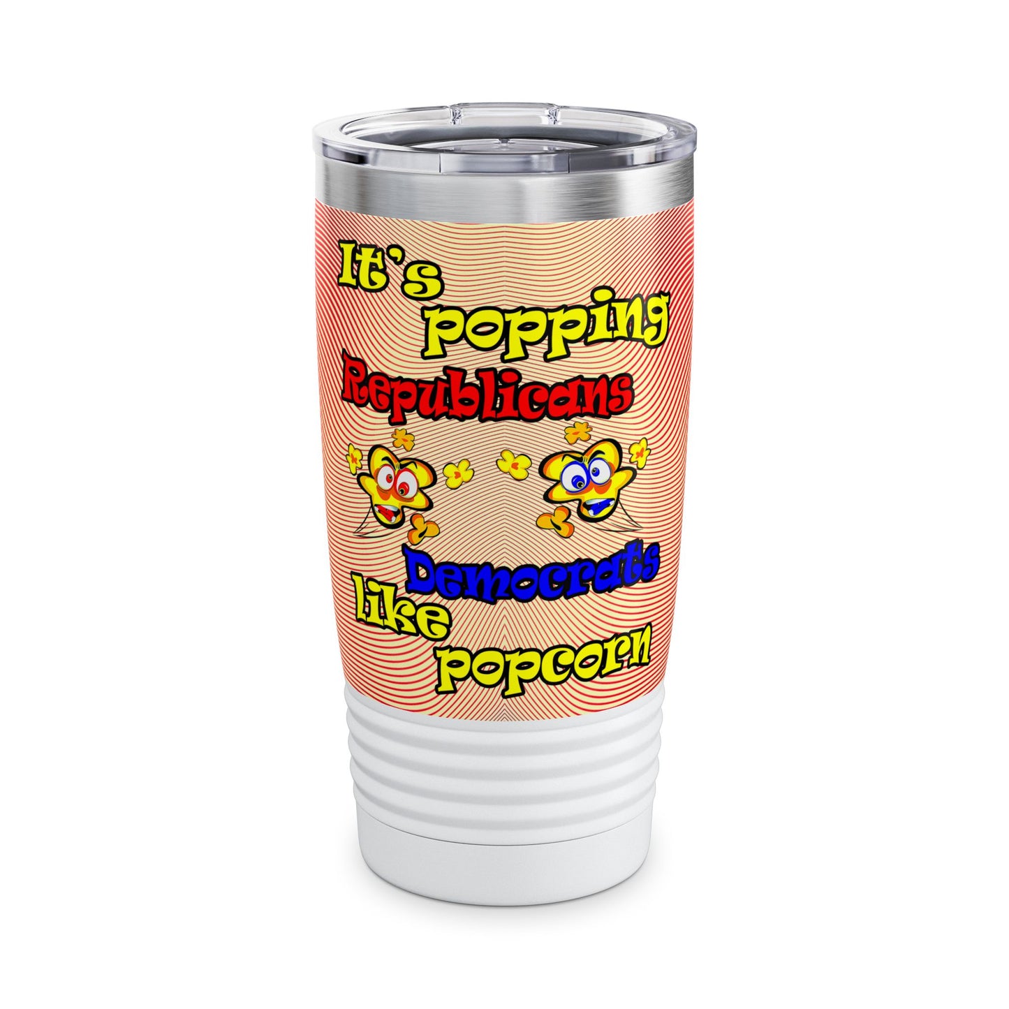 popping like popcorn - Ringneck Tumbler, 20oz (yellow-orange wave)