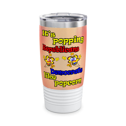 popping like popcorn - Ringneck Tumbler, 20oz (yellow-orange wave)